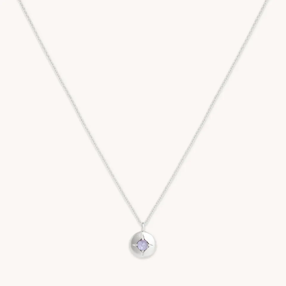 Astrid & Miyu December Tanzanite collier or blanc massif