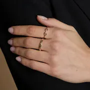 Astrid & Miyu Hardware Diamond bague or massif diamant