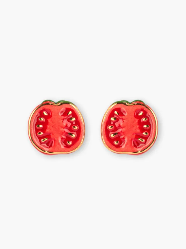 Nach Bijoux Maxi tomate boucles d'oreilles puces rouges