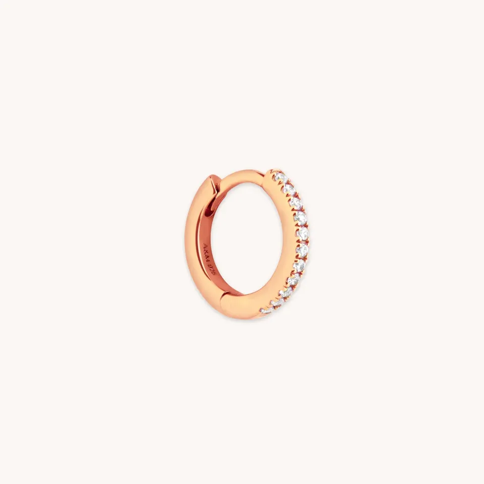 Astrid & Miyu Jewelled Hoop créole or rose pierre