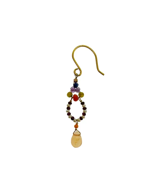 Le Fourbi de Capucine FDC200 boucles d'oreille pierre de lune rose