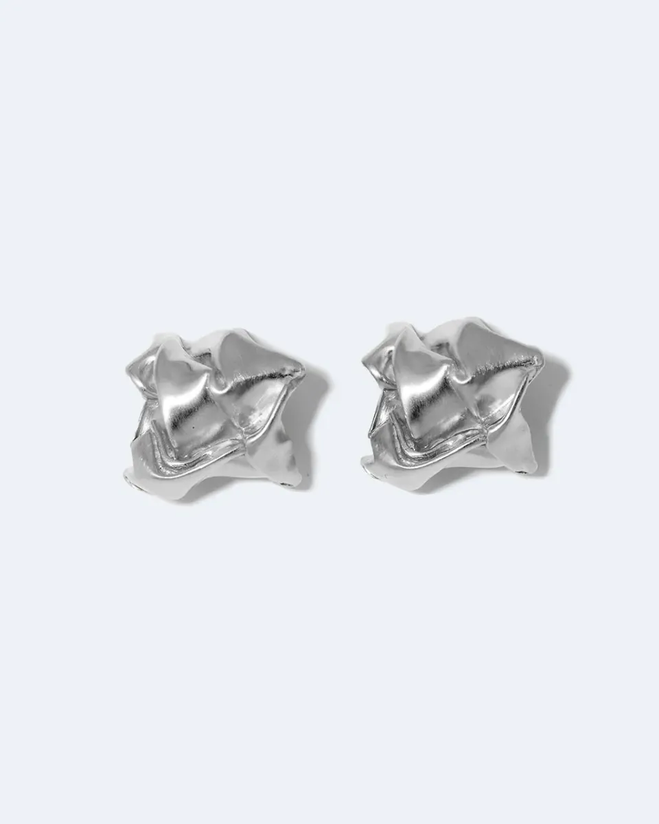 Completedworks Suburbs Crunched boucles d'oreilles argent recyclé