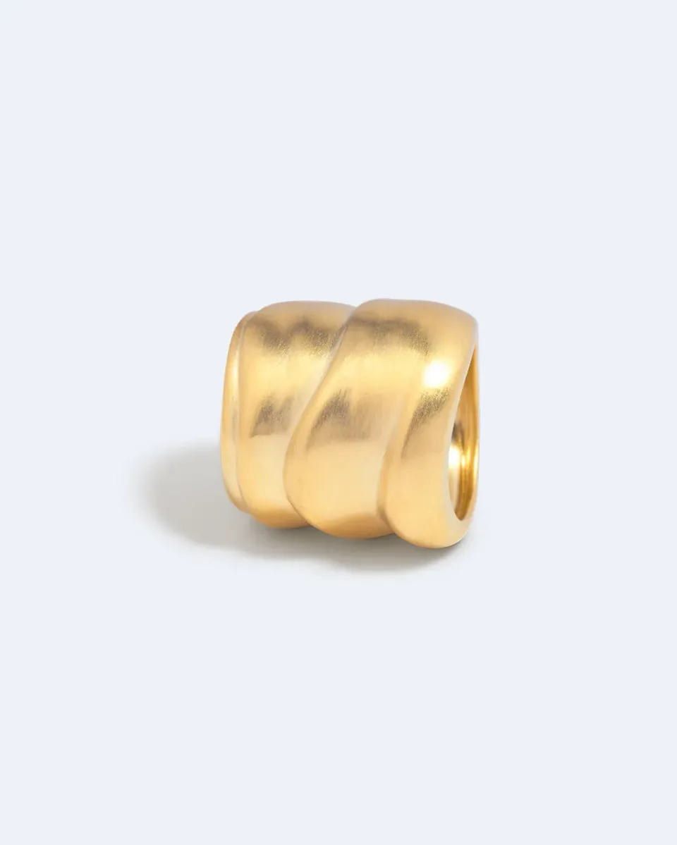 Completedworks Foreshore bague plaqué or satiné taille L