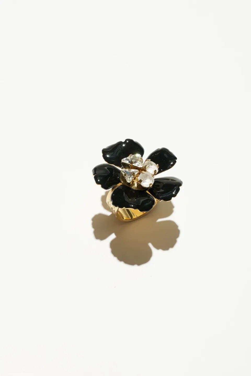 Philippe Ferrandis Black Blossom bague ajustable noire