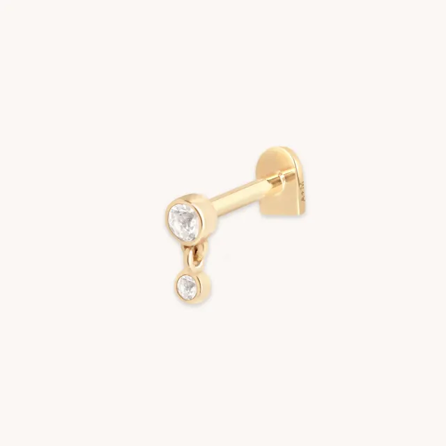 Astrid & Miyu Topaz Bezel Charm piercing topaze or massif