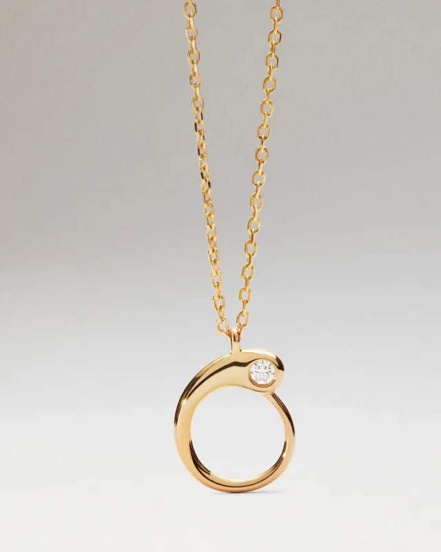 PDPAOLA Initiale O collier plaqué or 40-50 cm