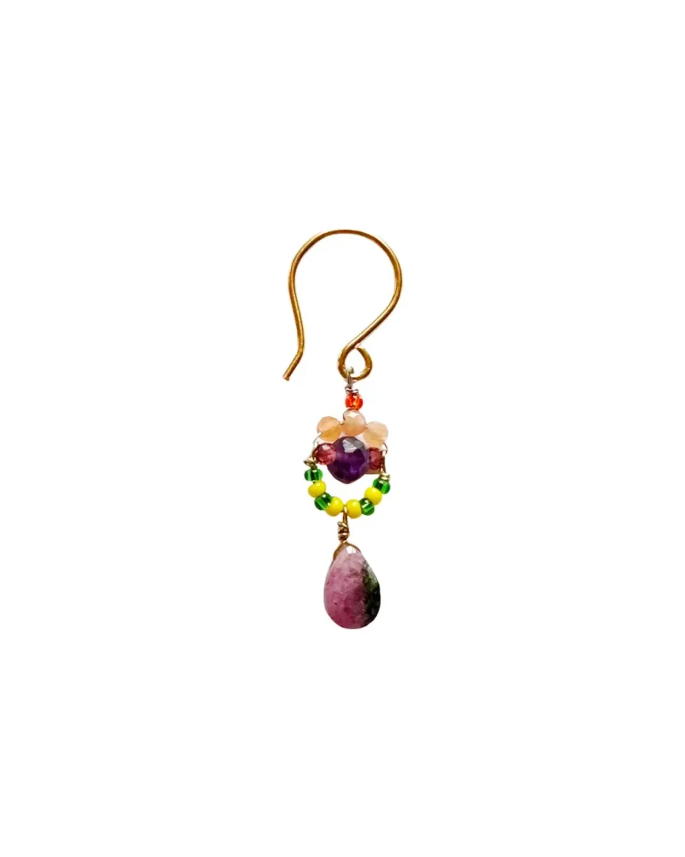 Le Fourbi de Capucine A1 boucles d'oreilles multi-pierres
