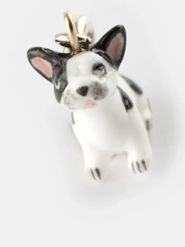 Nach Bijoux chien bulldog français charm's porcelaine mix & match