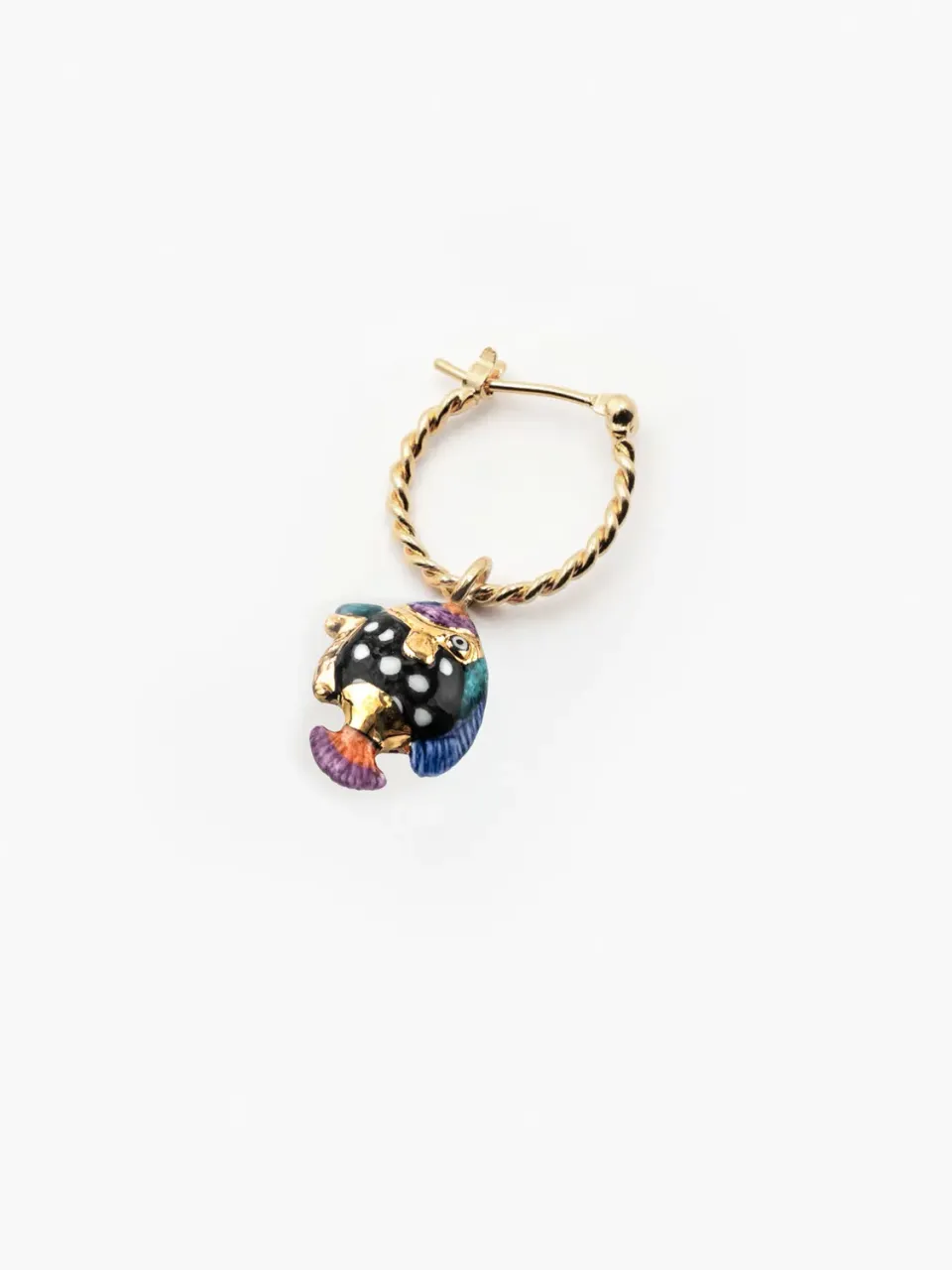 Nach Bijoux poisson tacheté mini créole noire 1,5 cm