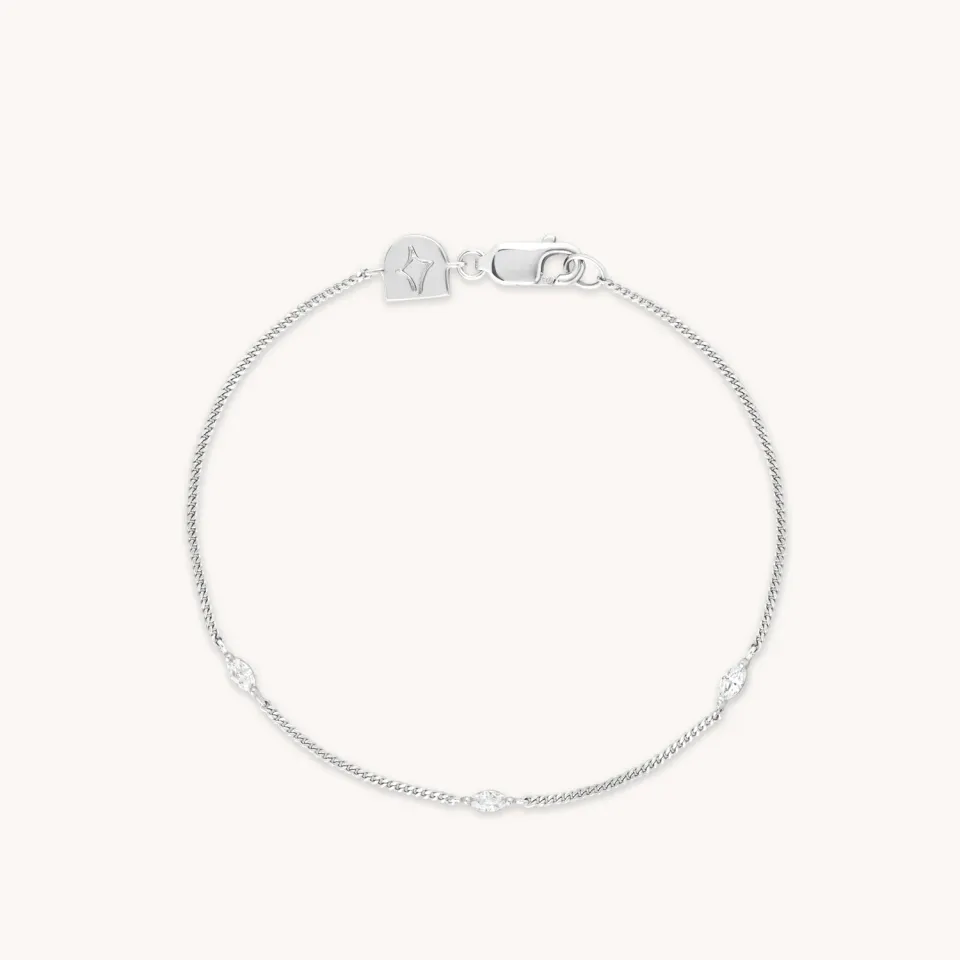 Astrid & Miyu Navette bracelet cristal argenté