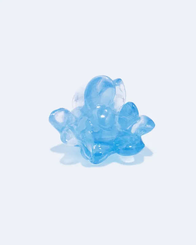 Completedworks Floe bague résine bleue argent recyclé