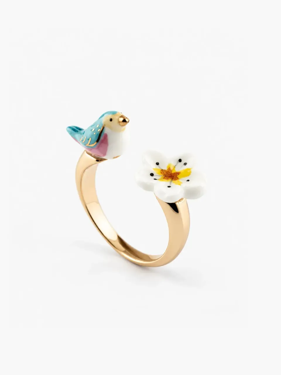 Nach Bijoux FaceToFace bague oiseau bleu ajustable porcelaine