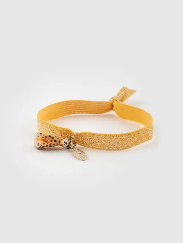 Nach Bijoux twistband léopard bracelet élastique doré
