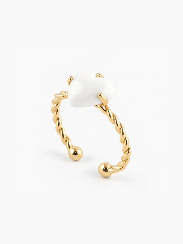 Nach Bijoux Des mots d'amour bague coeur torsadée ajustable