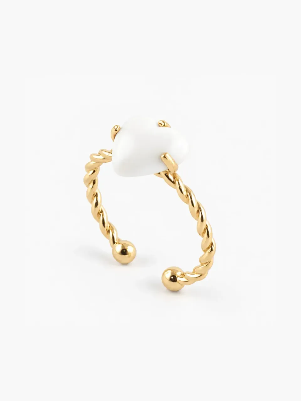 Nach Bijoux Des mots d'amour bague coeur torsadée ajustable