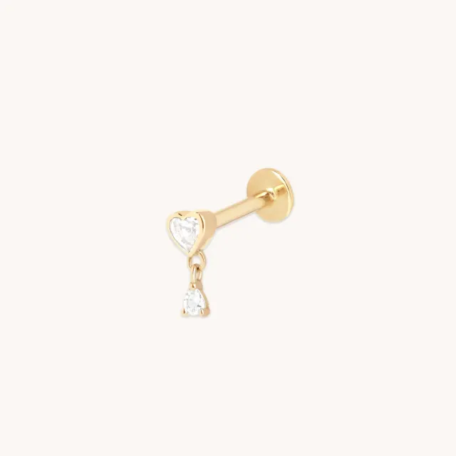 Astrid & Miyu Heart White Topaz piercing or jaune cœur