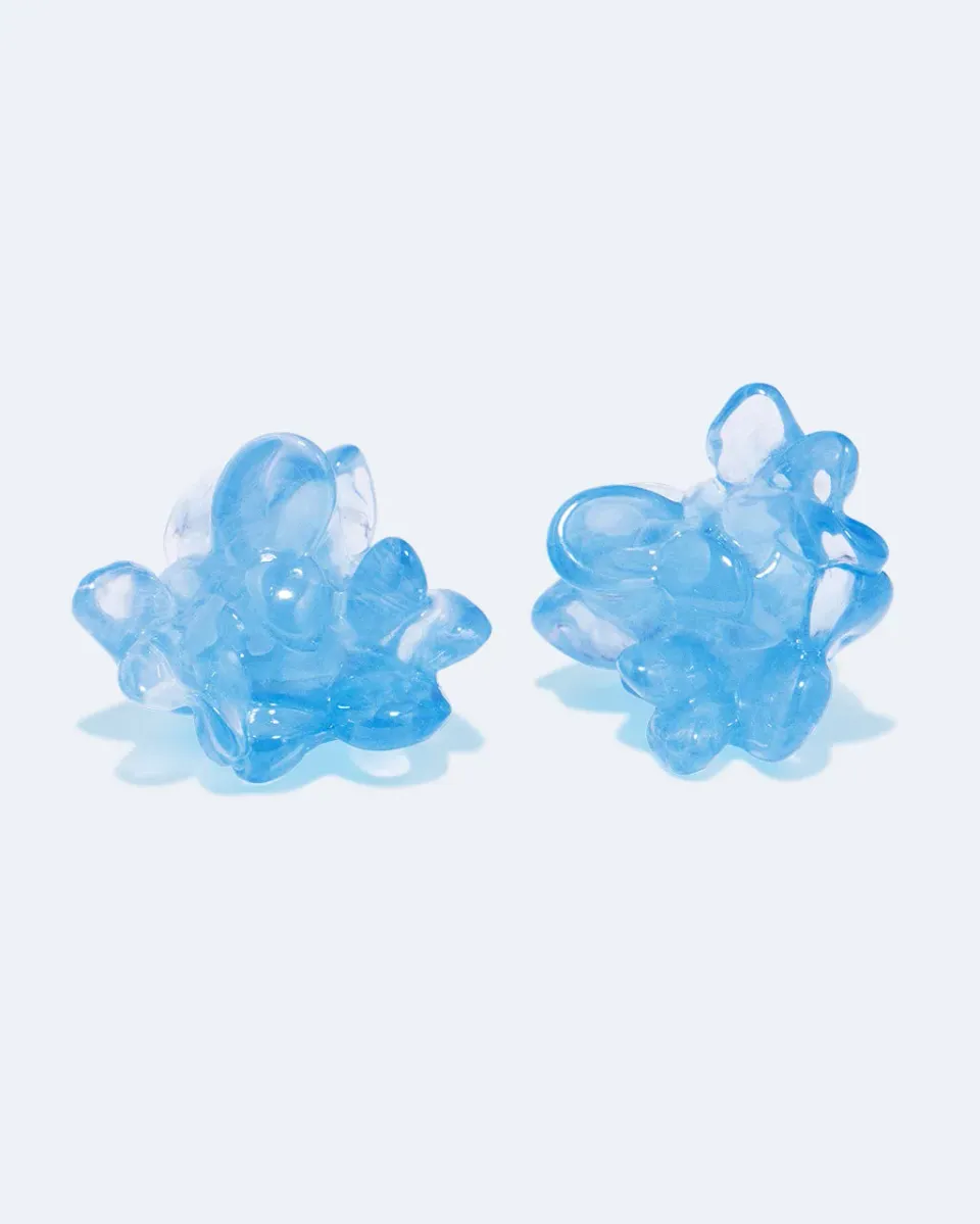 Completedworks Floe boucles d'oreilles résine bleue argent