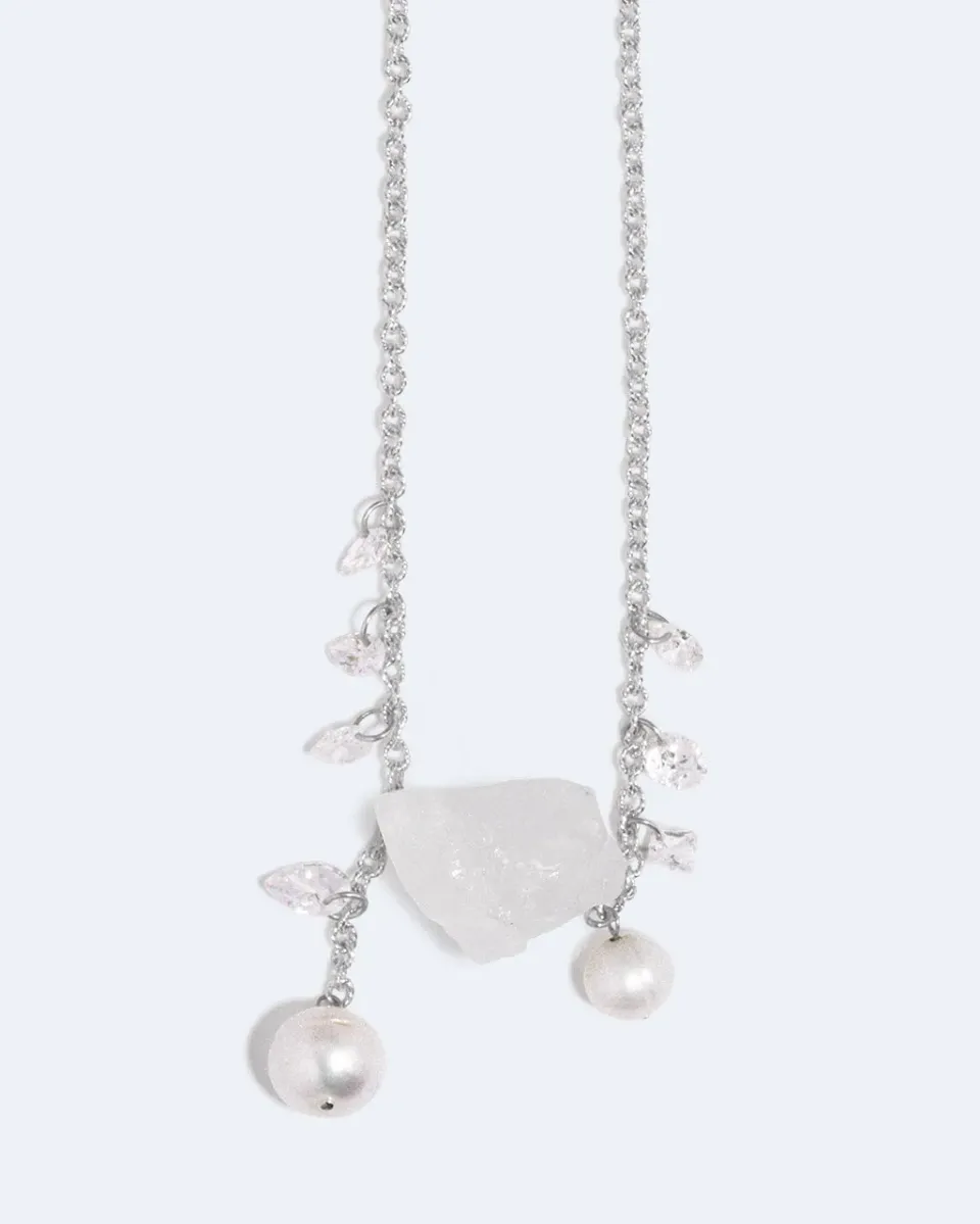Completedworks Pendulum collier perle argent recyclé