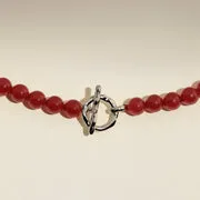 Astrid & Miyu Sunset Red collier perles argent