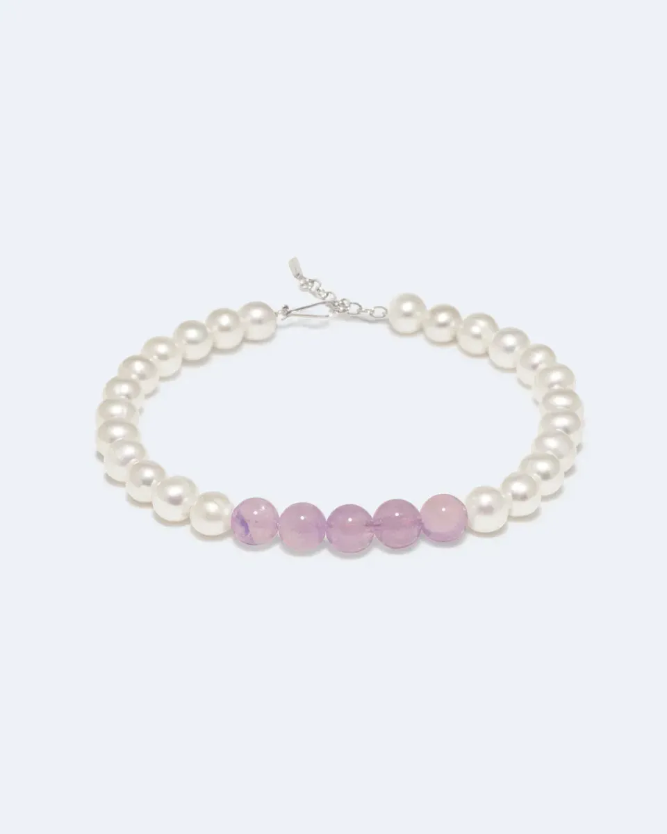 Completedworks So Far So Good bracelet perles jade lilas argent recyclé