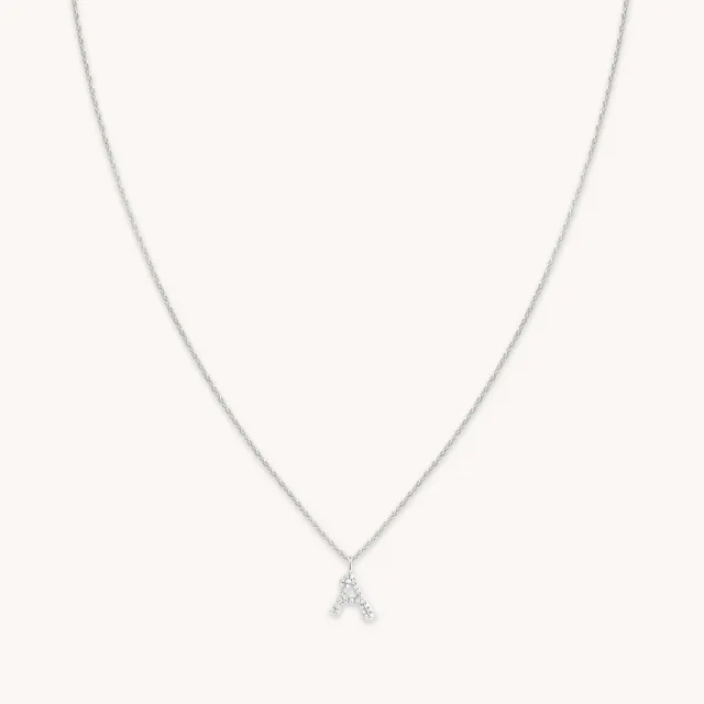 Astrid & Miyu A Initial collier argent initiale pavé