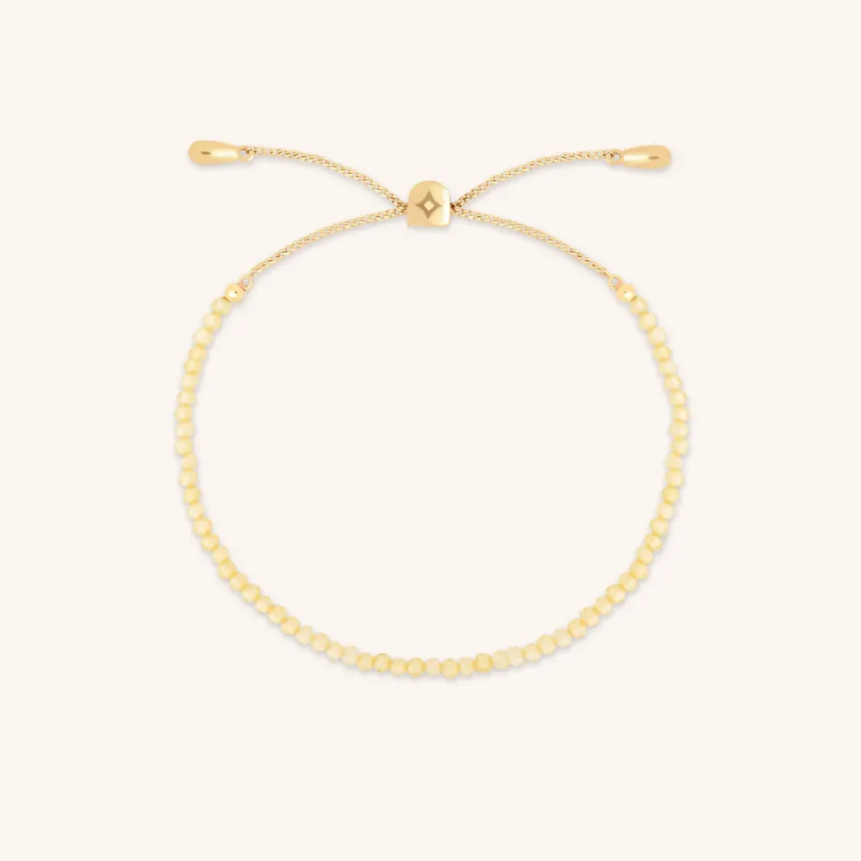 Astrid & Miyu Citrine November bracelet perles or massif
