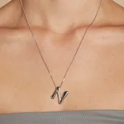 Astrid & Miyu N Initial Bold Pendant collier argent initiale N
