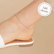 Astrid & Miyu Chelsea Chain bracelet cheville or blanc massif