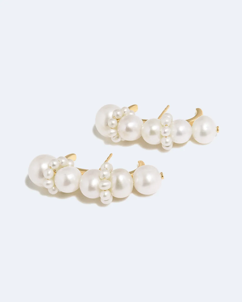 Completedworks Birds of a Feather II ear climbers perle vermeil