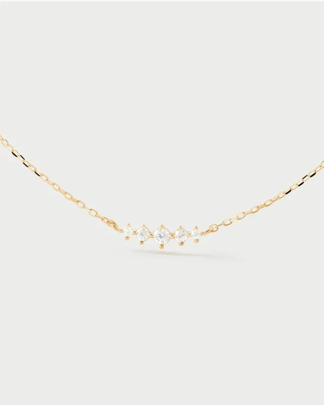 PDPAOLA Estela collier doré zircone blanche 40-60 cm