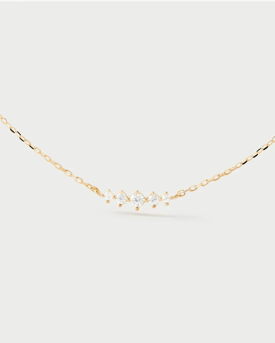 PDPAOLA Estela collier doré zircone blanche 40-60 cm