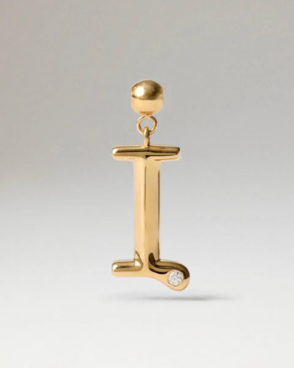 PDPAOLA Charms Initial I breloque zircone dorée