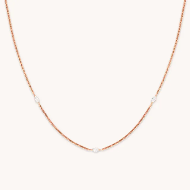 Astrid & Miyu Navette Crystal collier or rose
