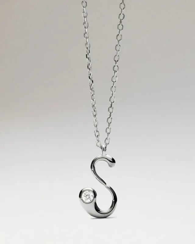 PDPAOLA Letters S collier lettre S argent 40-50 cm initiale