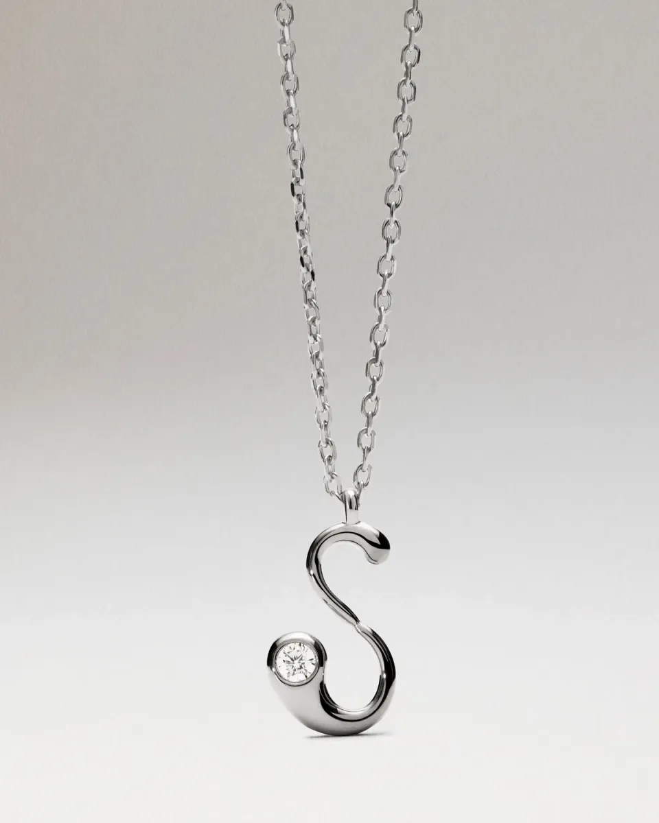 PDPAOLA Letters S collier lettre S argent 40-50 cm initiale