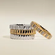 Astrid & Miyu Ridged bague dorée striée