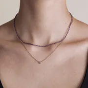Astrid & Miyu February Beaded collier or améthyste