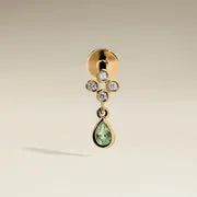 Astrid & Miyu Diamond & Green Sapphire Cluster piercing or