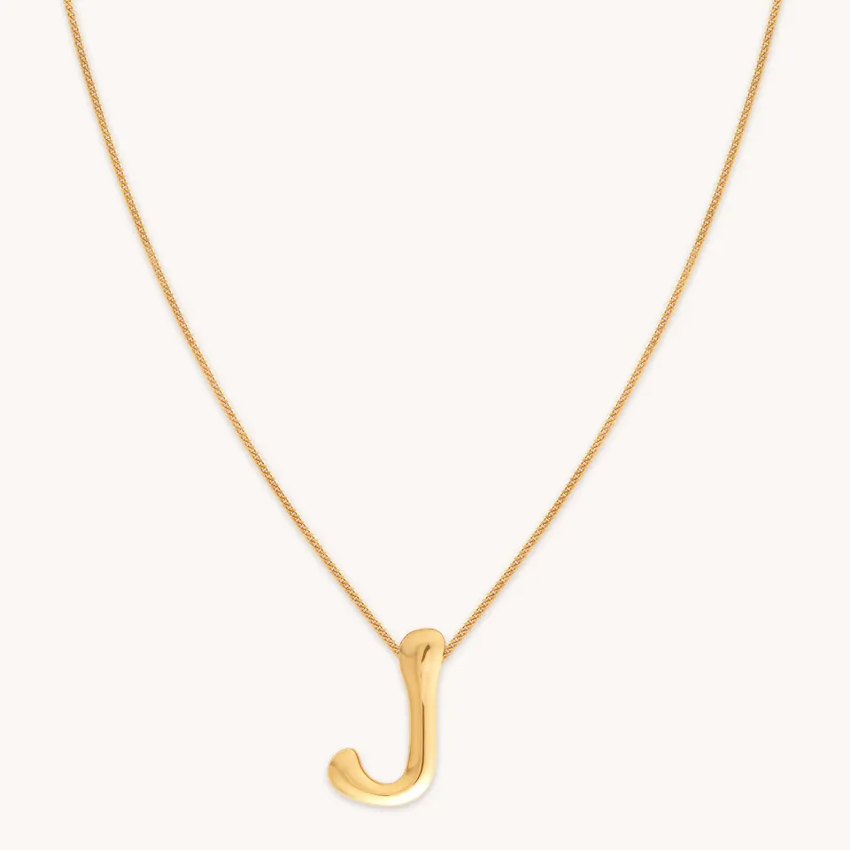 Astrid & Miyu J Initial Bold collier or initiale J