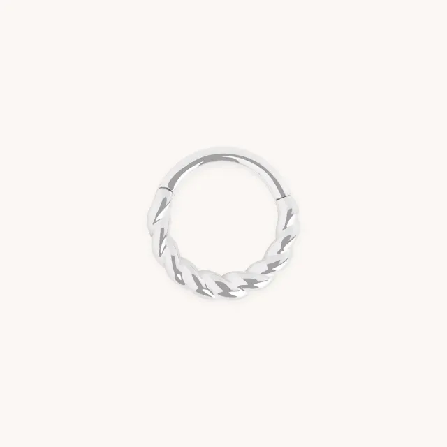 Astrid & Miyu Rope Daith Ring anneau piercing or blanc massif