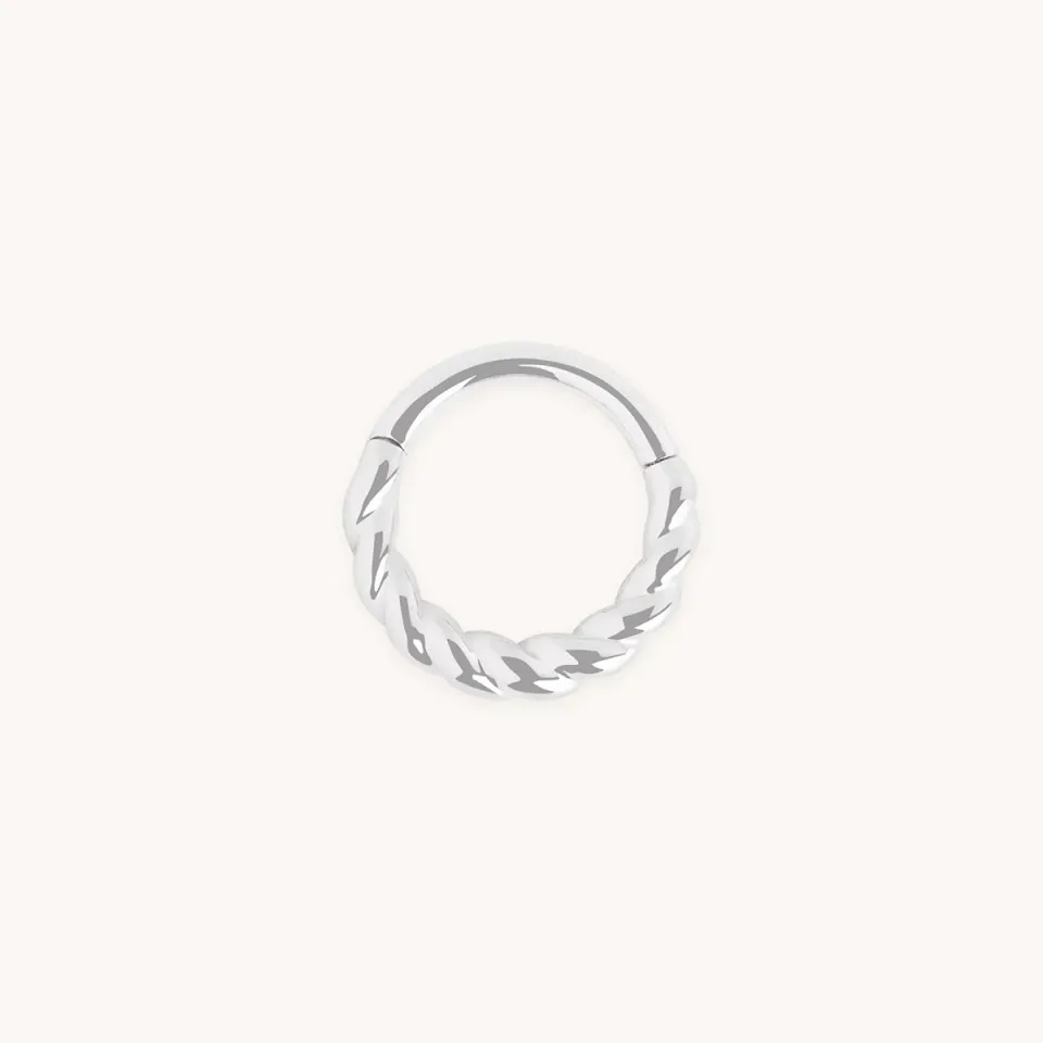 Astrid & Miyu Rope Daith Ring anneau piercing or blanc massif