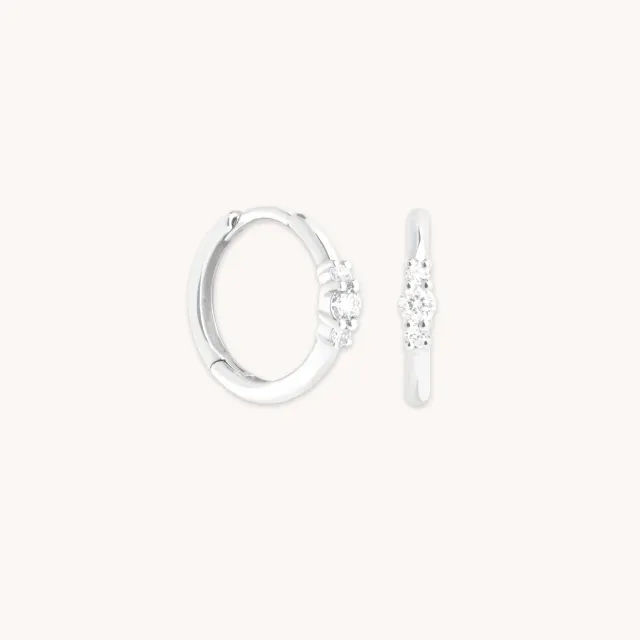 Astrid & Miyu créoles Diamond Trilogy or blanc diamant