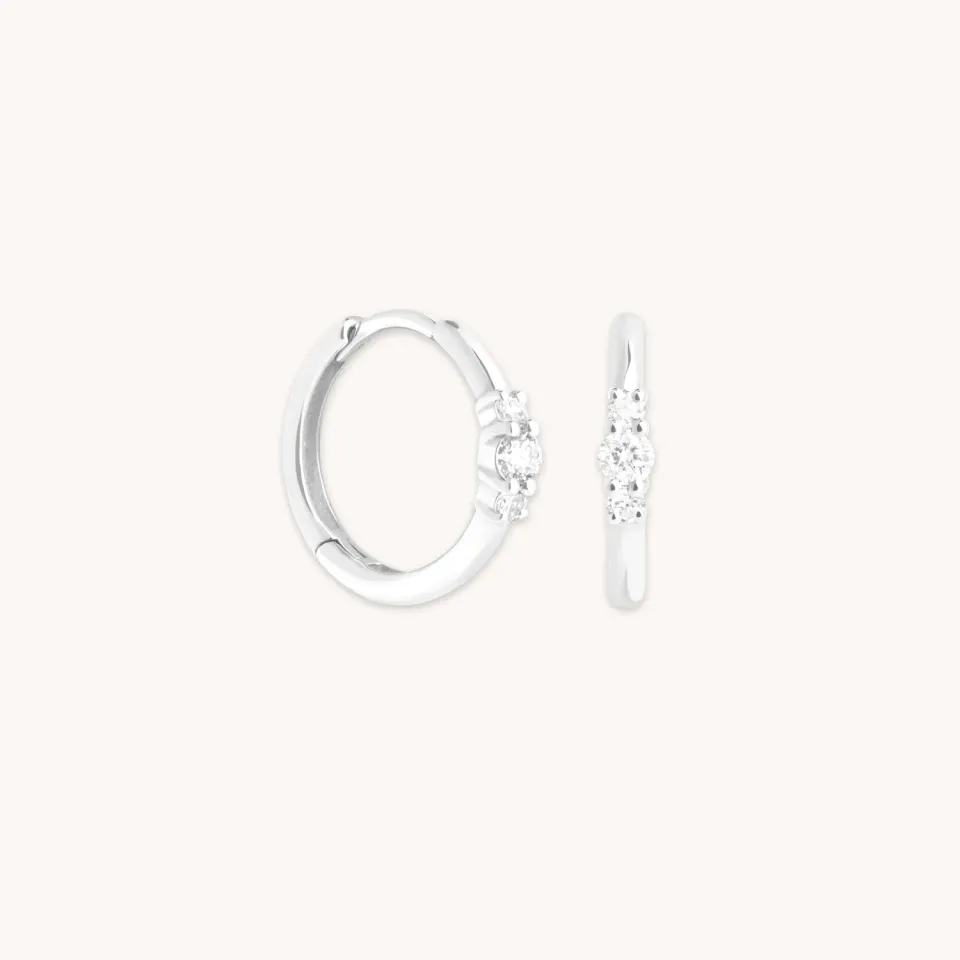 Astrid & Miyu créoles Diamond Trilogy or blanc diamant