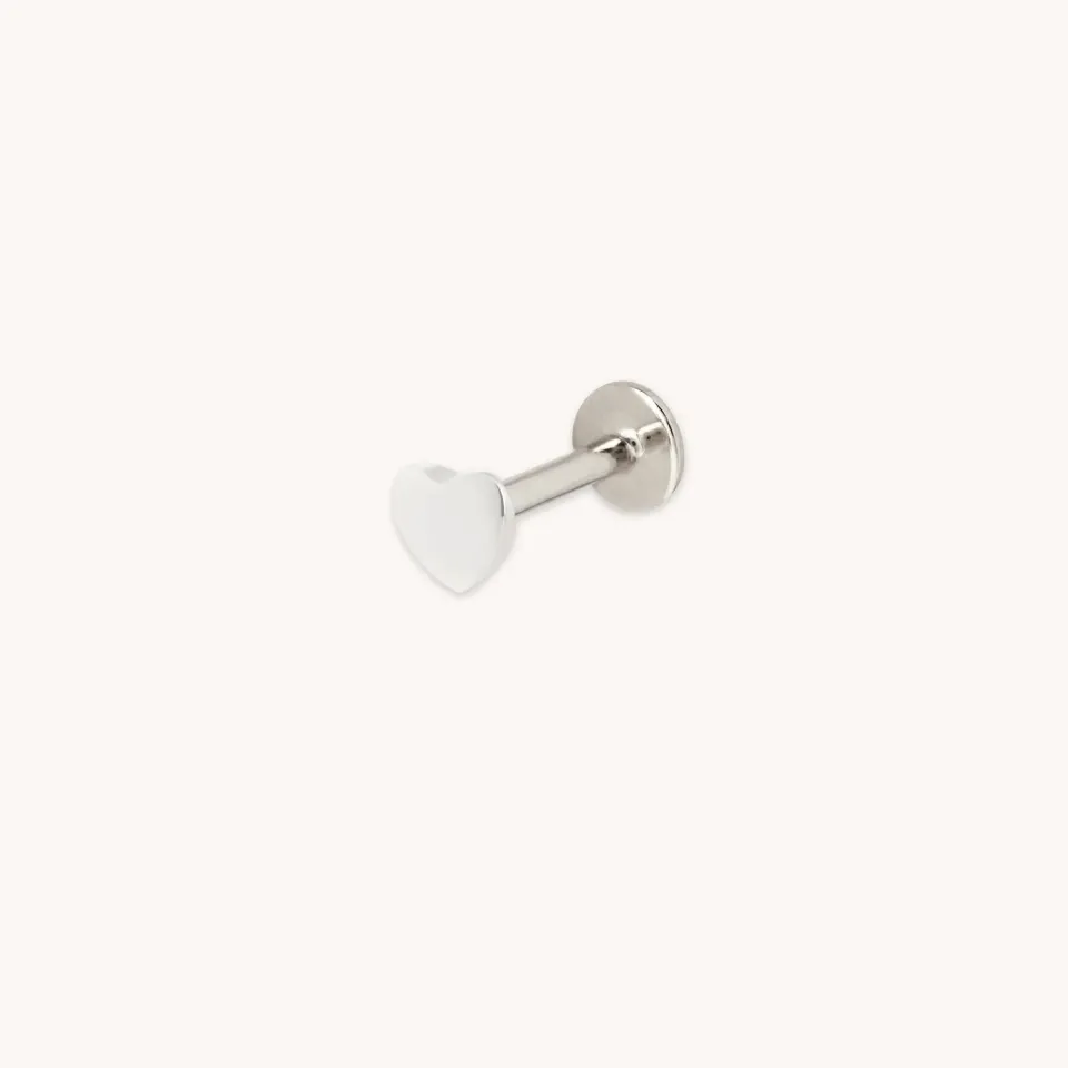 Astrid & Miyu Heart piercing clou titane platine