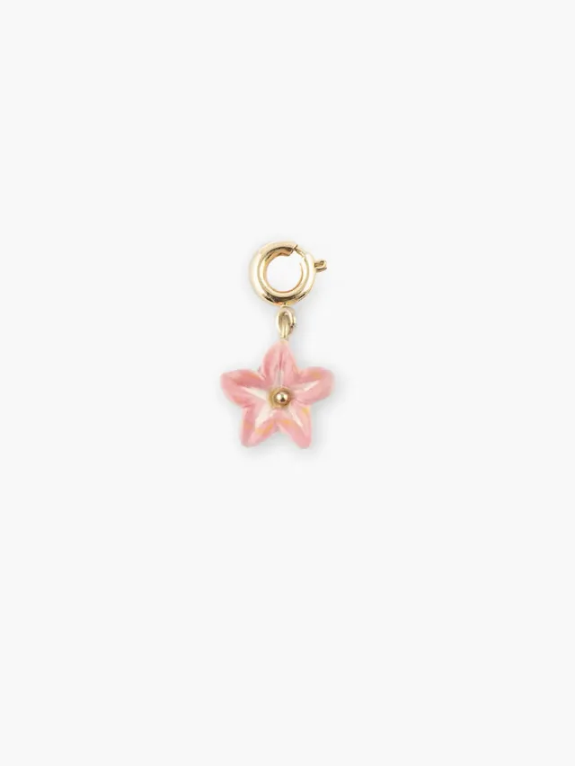 Nach Bijoux lys rose charm porcelaine doré 1,2 cm