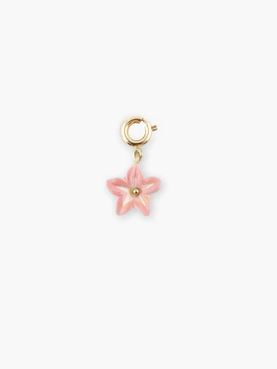 Nach Bijoux lys rose charm porcelaine doré 1,2 cm