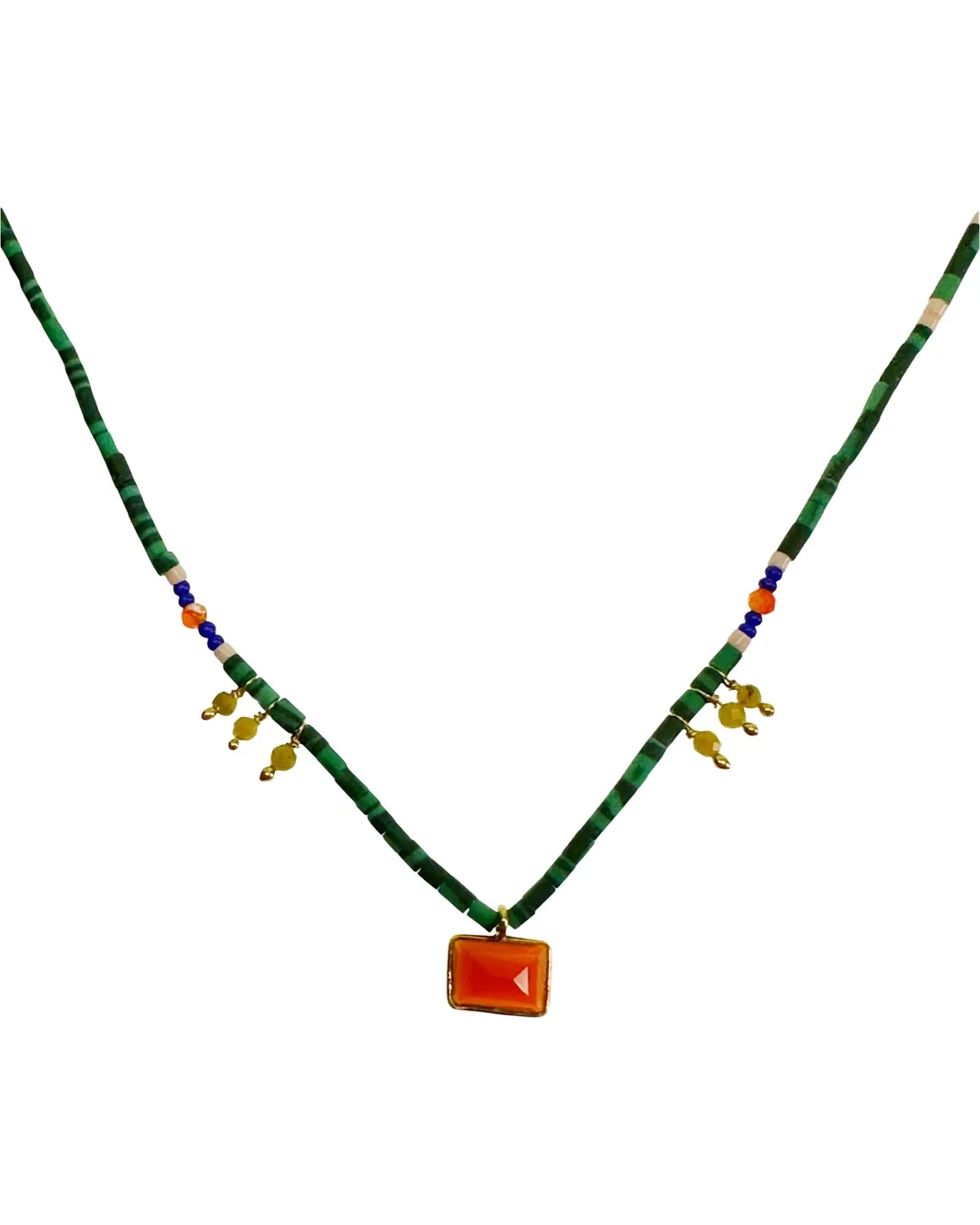 Le Fourbi de Capucine BL8 collier cornaline 50 cm