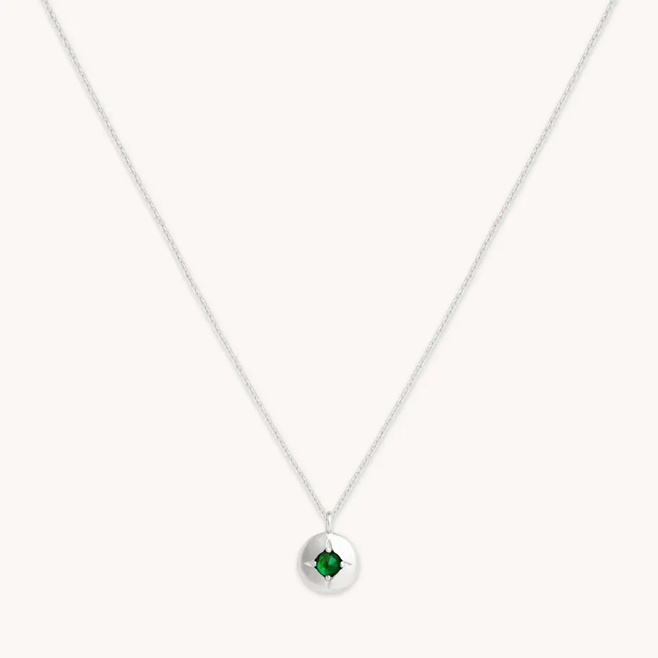 Astrid & Miyu May Emerald collier or blanc émeraude