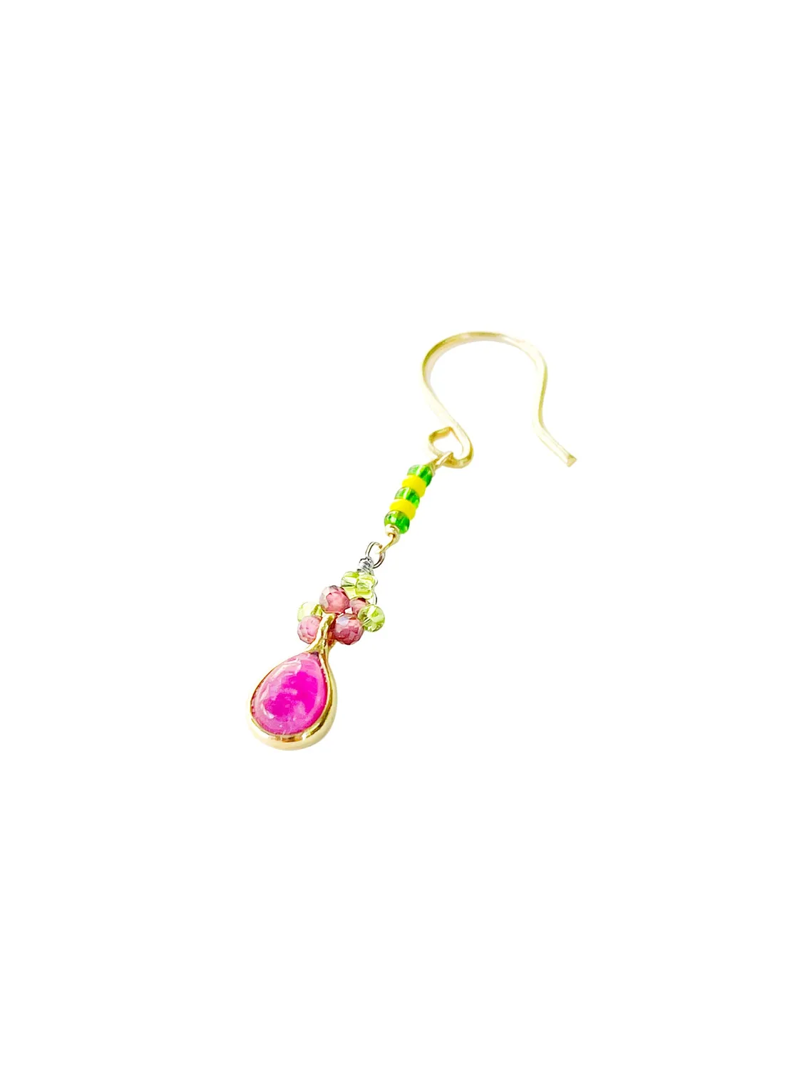 Le Fourbi de Capucine FDC388 boucles d'oreilles laiton doré grenat