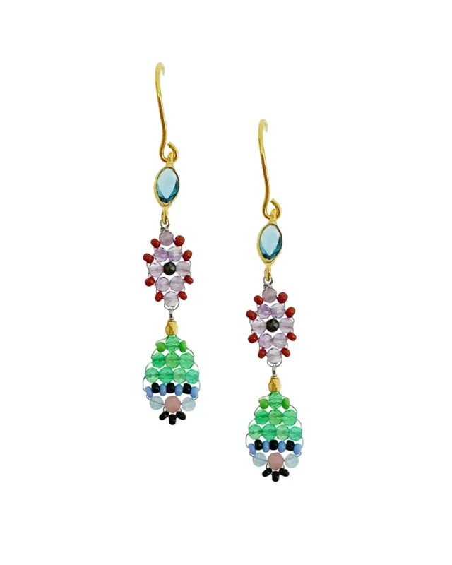 Le Fourbi de Capucine Z31 boucles d'oreilles quartz onyx